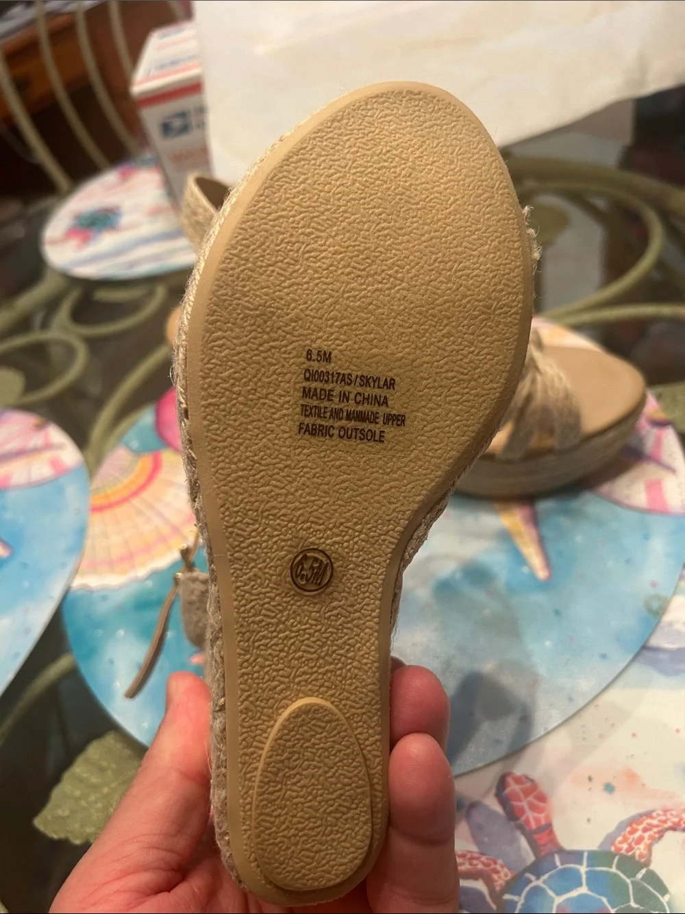 Altar'd State Beige Braided Espadrille Wedge Sandals